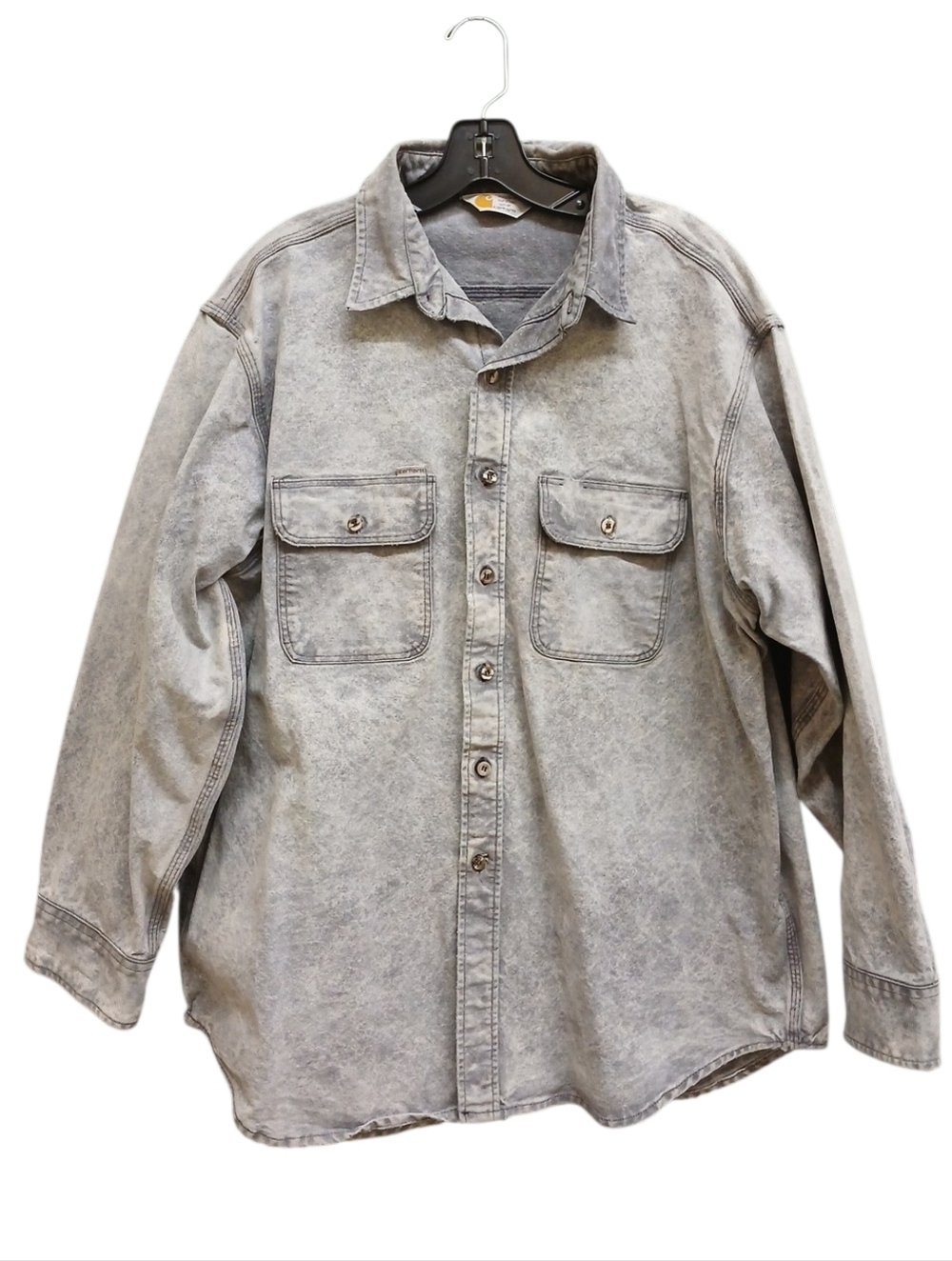 Carhartt Men's Washed Gray Button-Down Work Shirt Size XXL